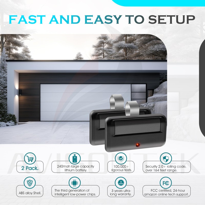 2 for 891LM LiftMaster Garage Door Opener Remote Security 2.0+