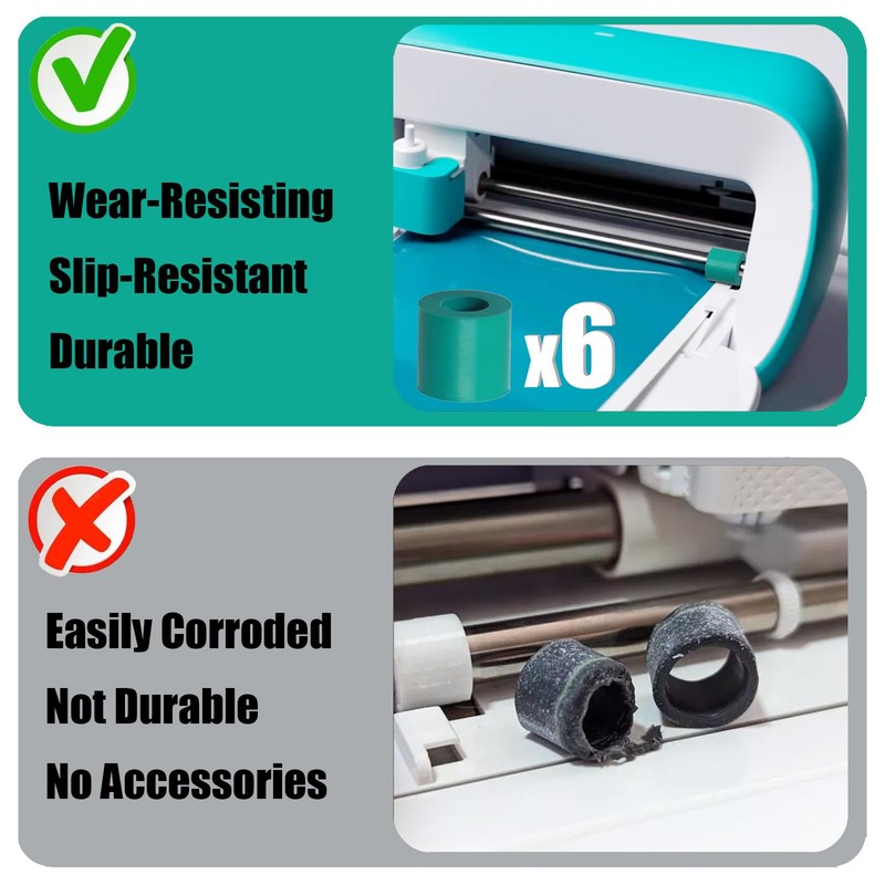 10-Pack Rubber Roller Replacement Set for Cricut Joy Replacement Spare
