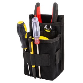 Small Tool Pouch with Belt Clip, Electrician Tool Pouch, Mini Organizer Pocket Attachment for Tool Belt, 5 Pockets Great for an Electrician, HVAC Tech, Plumber, Carpenter