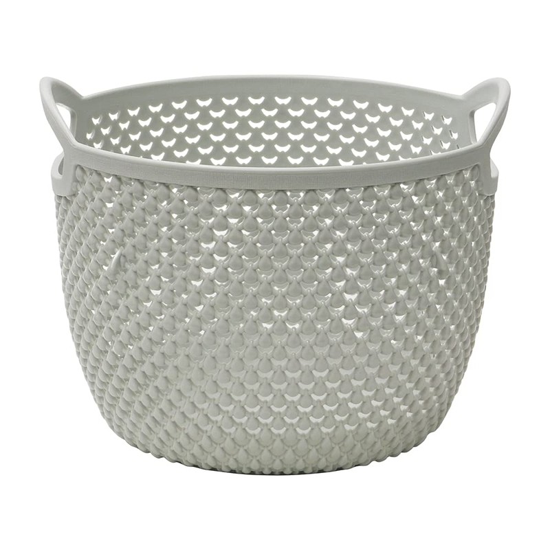 JVL Droplette Design Plastic Round Storage Basket, 3.3L,16 x 19cm