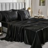 Bedbay Satin Comforter Set,Black King Size Comforter Set with Sheets,8