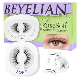 BEYELIAN Soft Magnetic Eyelashes with Applicator, Reusable Magnetic Lashes No Glue Needed, Eyelashes Natural Look, Easy to Wear and Remove (L22)
