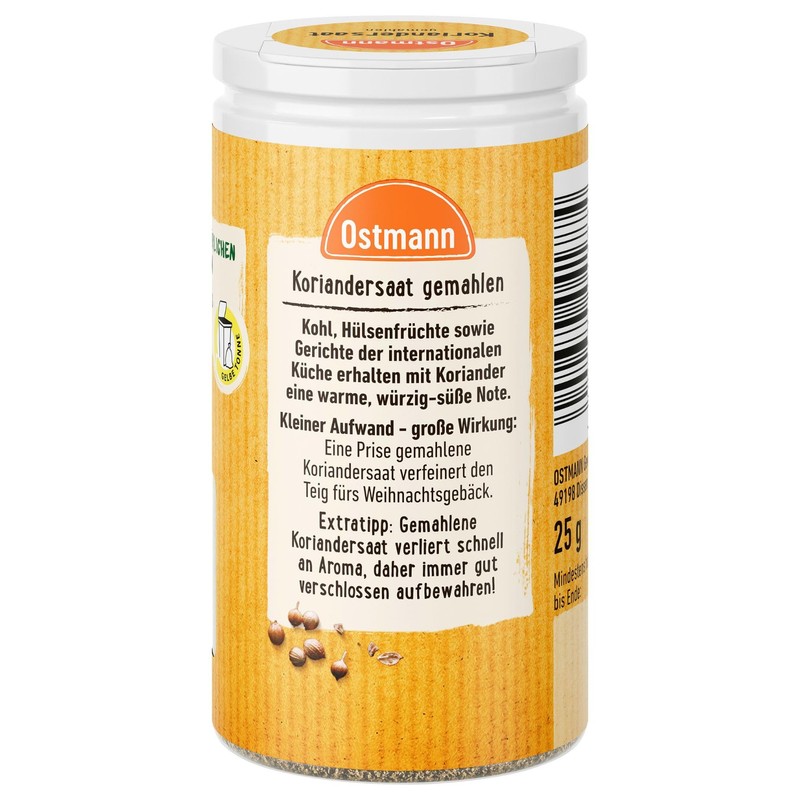 Ostmann Spices Coriander Ground | For Curry, Homemade Bread or
