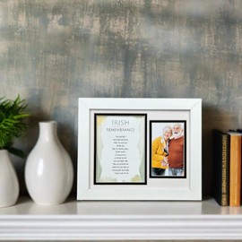 Irish Memorial Gift - Irish Remembrance Message with Picture Frame - Made in USA - Irish Sympathy Gift (Wood Picture Frame Regular)