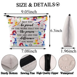 BDPWSS Gymnastics Makeup Bag Gymnast Gifts Gymnastics Team Gifts May You Be Proud Of The Work You Do Gymnastic Coach Gift (Be proud gymnastic bag)
