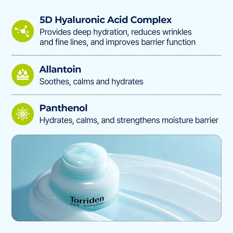 Torriden DIVE IN Low Molecular Hyaluronic Acid Soothing Cream 100ml