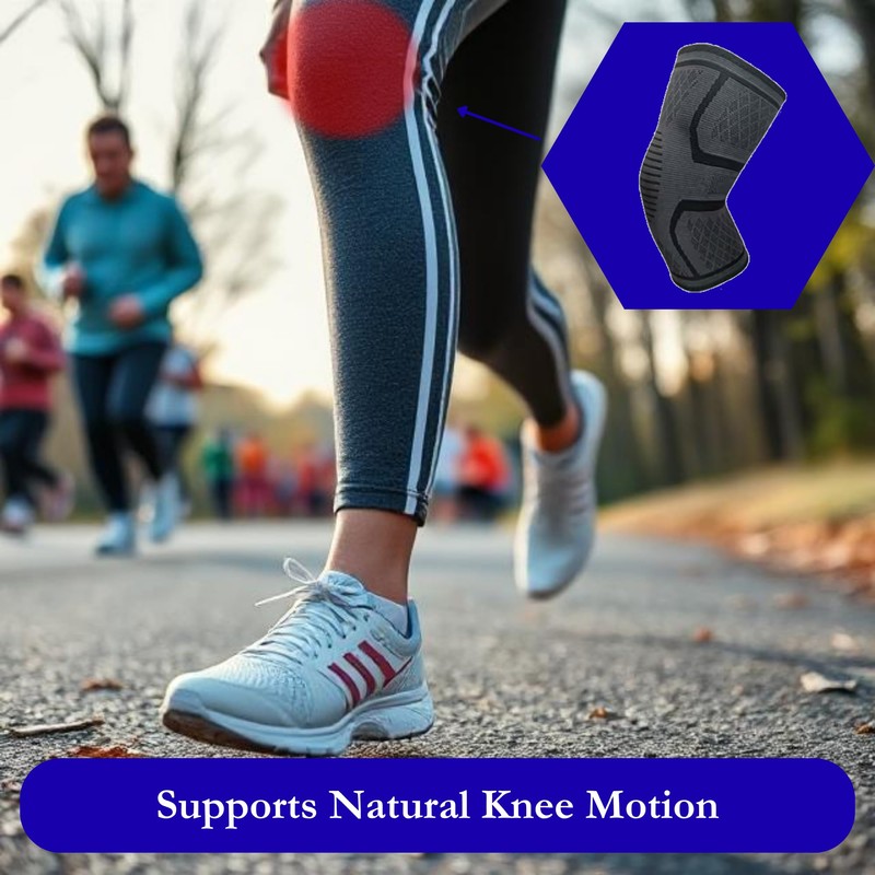 Bargain Wells Black Knee Support Brace Sleeve — Sports &