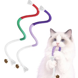 Irunfast 2PCS Chew Rope Catnip Toys for Cats, 70cm/27 Inches Kitten Teething Chew Toy Rope Interactive Cat Toys for Indoor Cats Chew Sticks for Dental Health Stress Relief