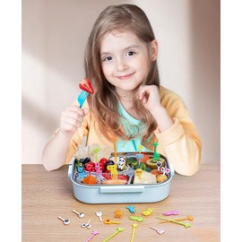 150PCS Animal Food Picks for Kids, Vicuna R Fun Kids Food Picks for Bento Box Accessories, Reusable Toddler Fruit Toothpicks, Cute Kids Lunch Accessories for Picky Eater BPA-Free