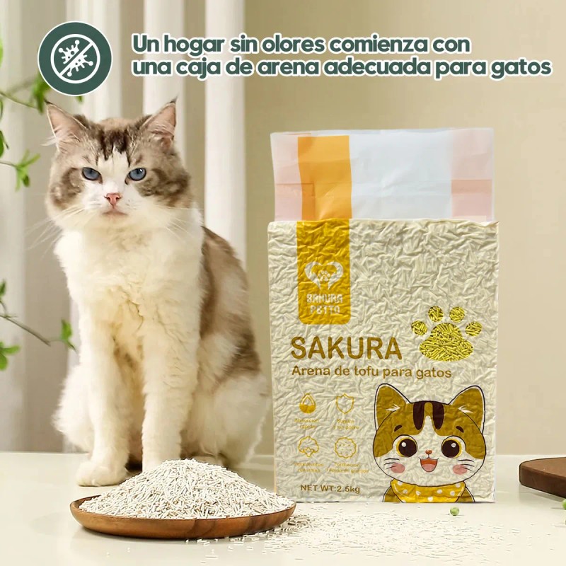 3pcs Tofu Arena Para Gatos 6 Litros Limón
