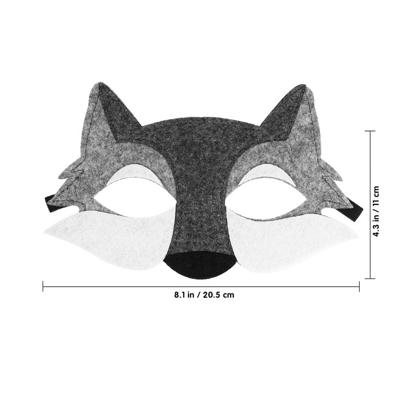 Nuobesty Pack of 3 Felt Wolf Face Masks Animal Masks