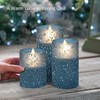 Blue Flameless Candles Set with Remote Control, Flickering LED Battery