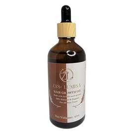 ZAS-LUMINA Organic Growth Oil, Natural Botanical Oil Blend for All Hair Types, Strengthening, Reduce Hair Thining, and Nourishing Formula (4 fl oz)