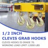 4 Pack 1/2" Clevis Grab Hooks, Grade 70 Forged Steel
