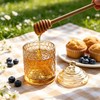 QFkris Champagne Crystal Glass Honey Pot with Dipper Sticks