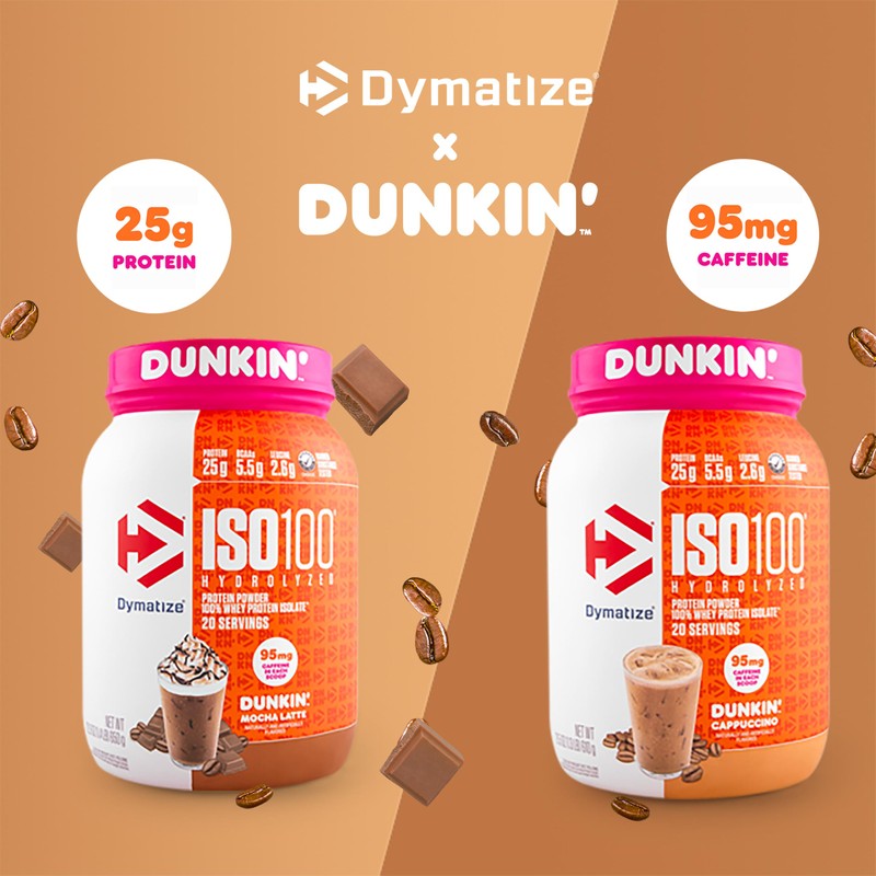 Dymatize x Dunkin' Mocha Latte ISO100 Whey Protein Powder, 95mg