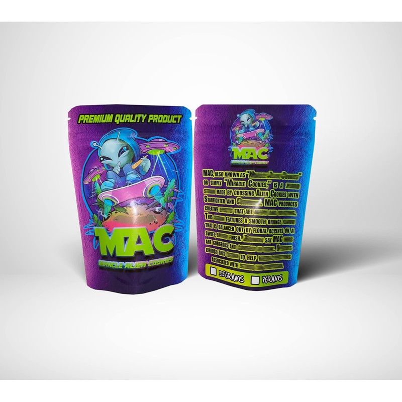 baggies Mac Mylar Bags 3.5g Smell Proof Packaging X25