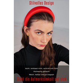 Headband Hair Band Wide Vintage Retro Style Textile Women's Hair Accessories (Red)