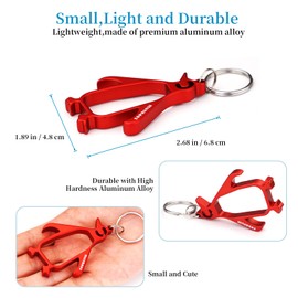 munkees Penguin Bottle Opener Keychain 2 Pack Aluminium Key Beer Opener, Outdoor Travel Accessories Red