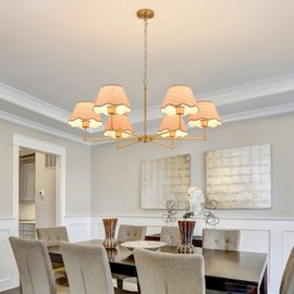 KUSSCO 6-Light Boho Rattan Chandelier 39″ Rattan Pendant Light with Hand-Woven Shade Adjustable Height Vintage Dining Room Chandelier for Kitchen Island Living Room Bedroom Foyer E26 Base