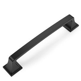 Amerdeco 10 Pack Kitchen Cabinet Handles Matte Black Cabinet Pulls 5 Inch(128mm) Hole Center Cabinet Hardware for Bathroom Drawer Pulls Dresser Pulls AM0002