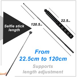 Motorcycle Bike Handlebar Mount Selfie Stick for Gopro, Motorcycle kit Clamp Mount Accessories Compatible with Insta 360 ACE Pro ONE X3 X2 X RS R GO 3 2, Gopro hero 12 and DJI OSMO Action 4 Camera