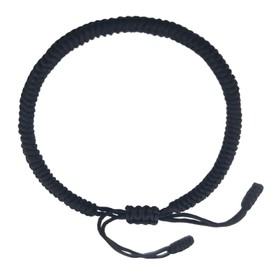 Black Lucky Bracelet for Women Men, Kabbalah Black String Bracelet for Protection, Tibetan Bracelet Black Buddhism Vajra Knot Protection Bracelet with a Talisman(Black)