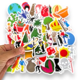 Calcomanías de Vinil de La Loteria Mexicana, Pegatinas de Cultura Mexicana, Resistentes al Agua, Juego de 54 Stickers, Estampas Decorativas para Botella de agua, Laptop (Contorno)