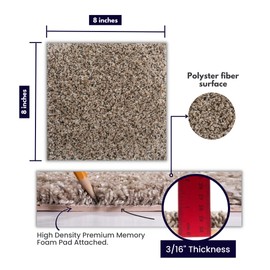 Smart Squares Walk in The Park Premium Made in The USA Carpet Tiles 18x18 Inch, Soft Padded, Seamless Appearance, Peel and Stick for Easy DIY Installation (760 Gemstone, Sample (8” x 8”))