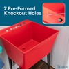 Red Utility Sink Laundry Tub with Black Pull-out Faucet for