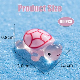 Neyeau 90PCS Luminous Mini Turtles Toy,Mini Resin Turtles,Glow in The Dark for Garden Micro Landscape Aquarium Dollhouse Ocean Animal Theme Decoration(10 Colours)