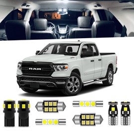 ENDPAGE 12-Pieces Ram Interior LED Light Kit for 2019 2020 2021 Dodge Ram 1500 2500 3500 White 6000K Interior LED Lighting Package + License Plate Lights, Install Tool