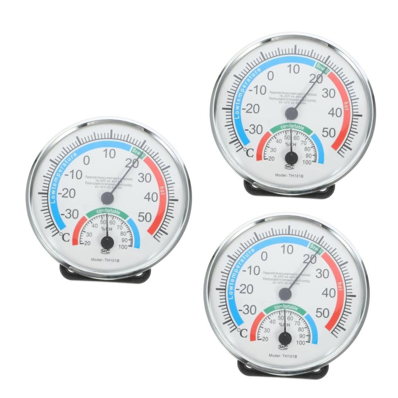 CAXUSD 3pcs Accurate Temperature Humidity Gauge Indoor and Outdoor Thermometer