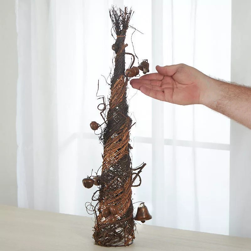 Factory Direct Craft Grapevine Cone 22" Tree with Rustic Jingle