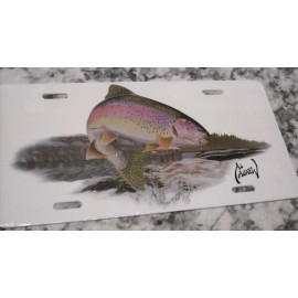 Unbranded Rainbow Trout Front Auto Car Truck Tag Novelty fish Sign License Plate