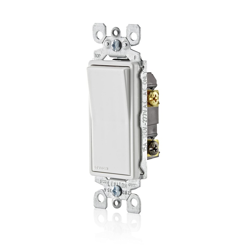 Leviton Antimicrobial 15 Amp 120/277V Decora Rocker 3-Way AC Quiet