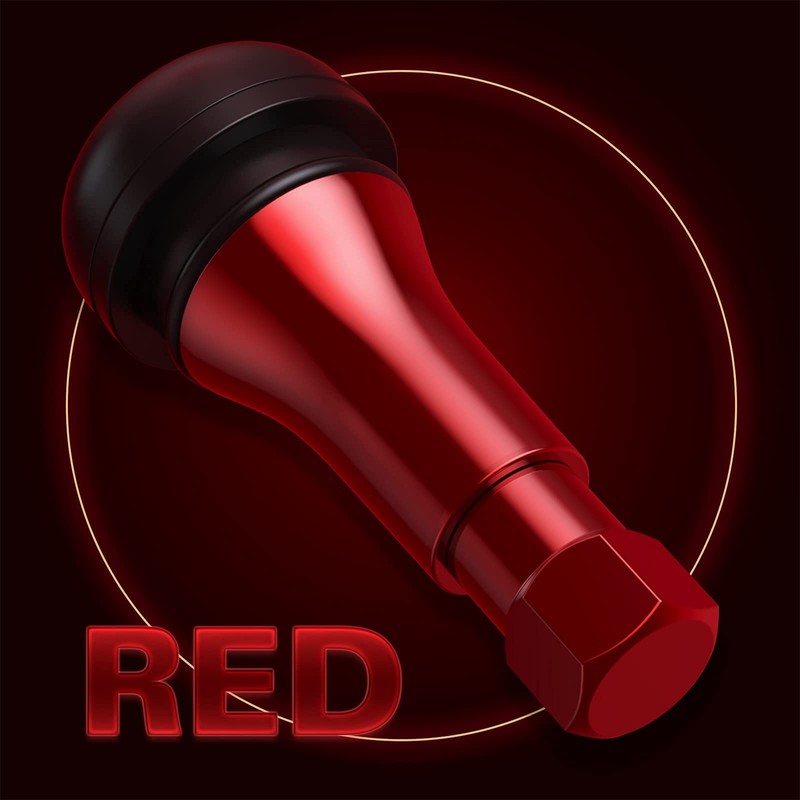 CKAuto TR413AC Red Chrome Rubber Snap-in Tire Valve Stems (5