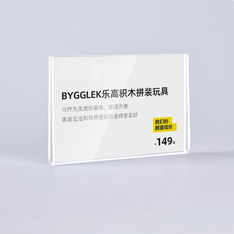 ECKEK Acrylic Price Tag Displays Sign Holder Data Card Holder