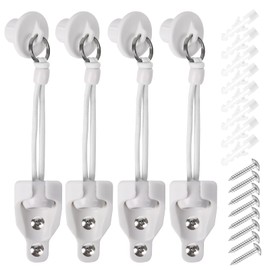 New Bungee kit + end caps Universal Replacement Mounting Brackets of Exterior Sun Shades Outdoor/Indoor Roller up Blinds (White, 2pack)