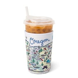 Swig Life Medium Iced Cup Coolie, Standard 22oz Iced Coffee Cup Insulator Sleeve with Handle, Neoprene Insulated Coolie Keeps Drinks Cold (Oregon)