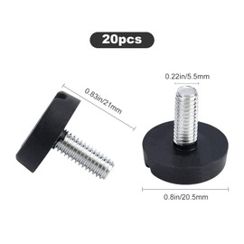 GORGECRAFT 20 Pieces 15 mm x M6 Thread Adjustable Furniture Leveler for Screwing in with Thread Levelling Foot Adjustment Foot Made of Galvanised Steel Screw Foot Leveler for Screwing On