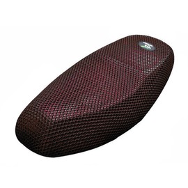 sourcing map XL 3D Motorcycle Seat Cover Breathable Mesh Net Cushion Black Red