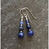 Denim Blue Graduated Sodalite Gemstone & Sterling Silver Hook Drop
