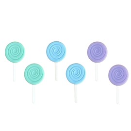 Aligner Chewies for Invisable Aligners, WINDSIUUU 6PCS Silicone Orthodontic Chompers Aligner Trays Chewies Lollipop Shape Silicone Aligner Tray Seaters Chewies with Grip Stick for Orthodontic