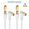 Cable Matters 2-Pack 3 m Right Angle Coaxial TV Aerial
