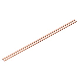 sourcing map 2 Pcs Copper Flat Bar, 0.08" x 3/16" x 13'' C110 Solid Copper Bus Bar Stock Plate Solid Metal Sheets for DIY Crafts, Repairs, Electrical (2mm x 5mm x 330mm)
