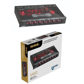 1 x SOUNDSTORM SSL S4EQ Preamp Equalizer 4 Band Crossover Ultra Slim Two Tone Lighting Red or Green