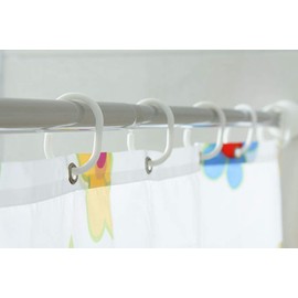 20PCS Plastic Shower Curtain Hooks Rings C Rings for Shower Rods Hanging Sliding Curtains Liner Smoothly Windows Bathroom Camper Curved Bar Bedroom Dressing Room Home Decor (White)