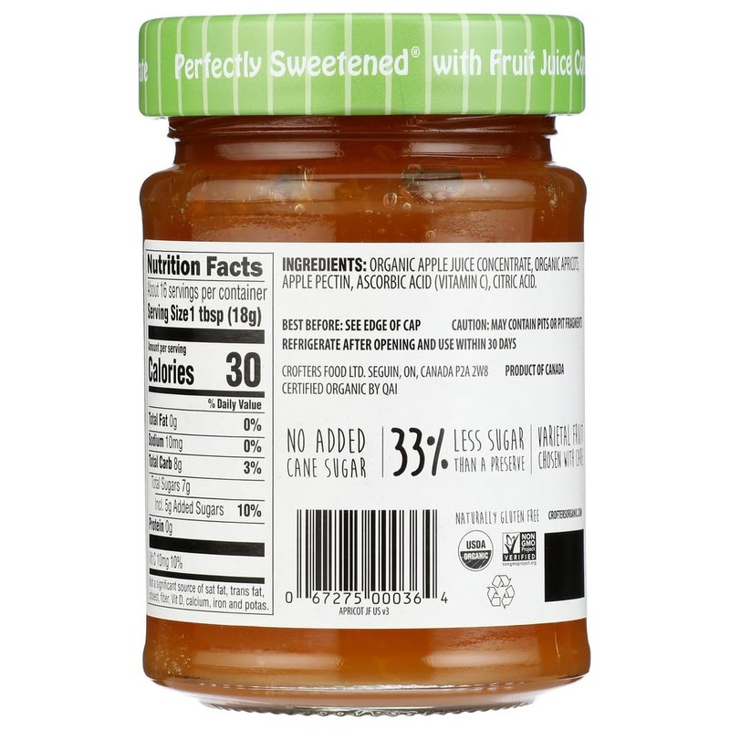Crofter's Organic, Just Fruit Spread, Apricot, 10 oz (283 g)(pack