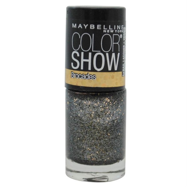 MAYBELLINE COLOR SHOW BROCADES NAIL LACQUER #780 BLACK IN MIRRORS